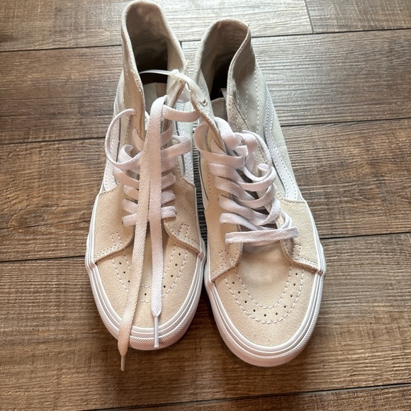 Vans Women's High-Top Sneakers - Beige and White - Picture 4 of 6